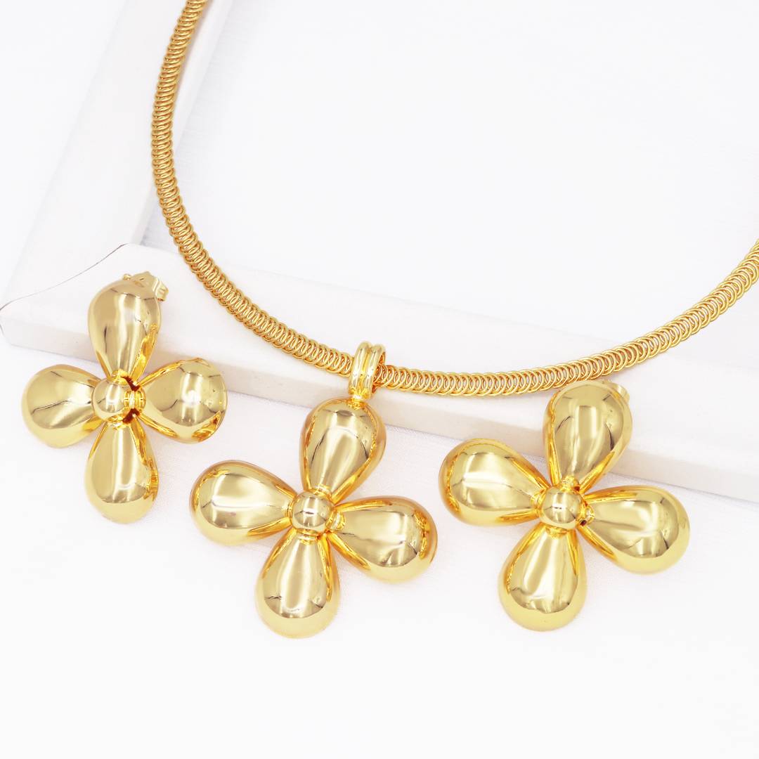2PCS Jewelry Set: JUE MEI's Exquisite Floral Masterpiece