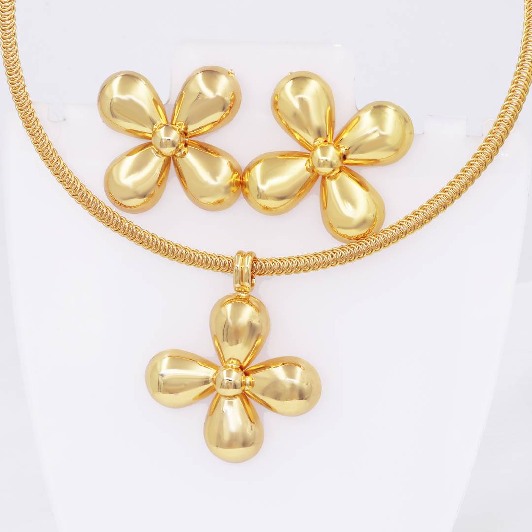 2PCS Jewelry Set: JUE MEI's Exquisite Floral Masterpiece