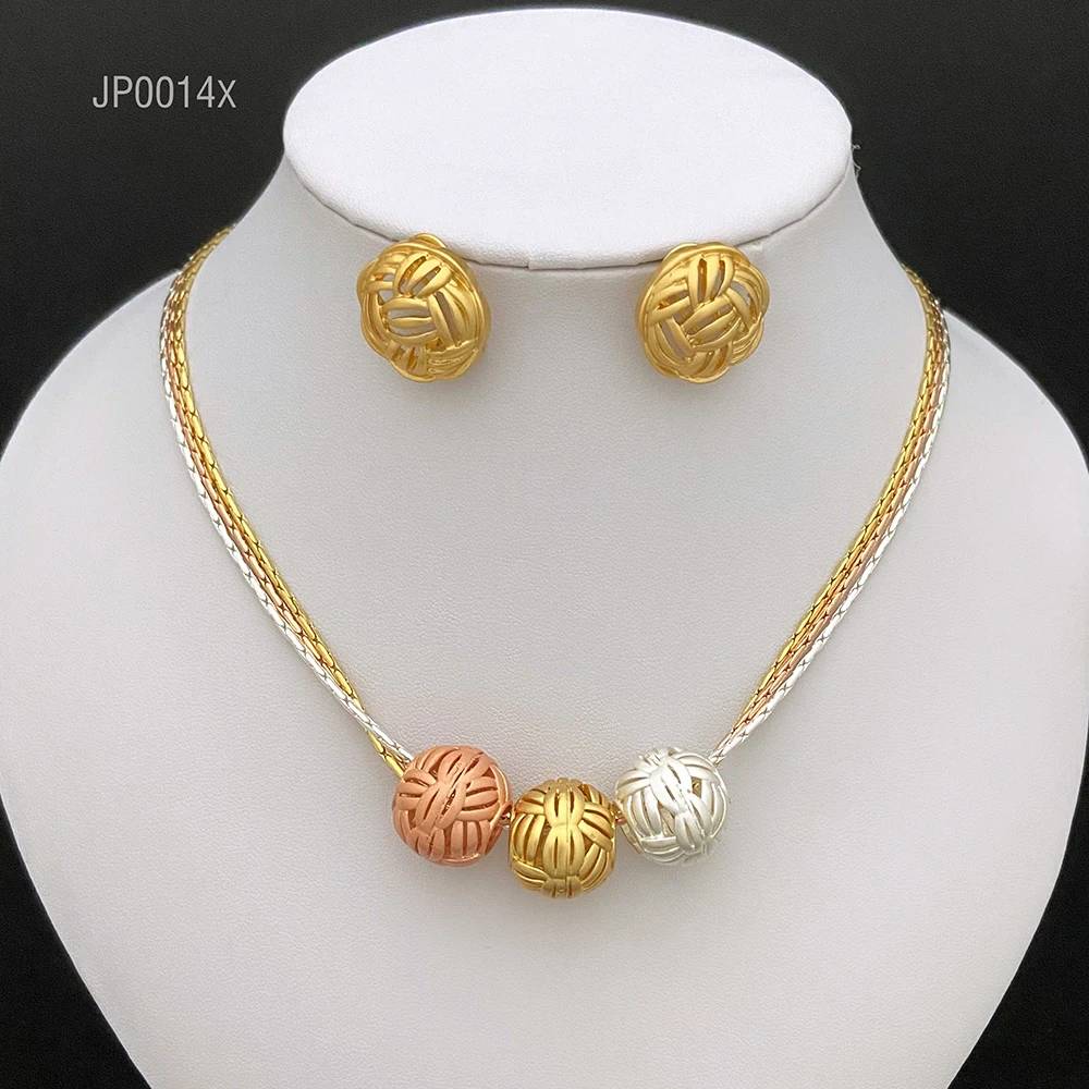 2022 Custom Gold Plated Bridal Jewelry Sets Luxury Jewellery Wedding Earrings Necklace Jewelry Set for Women