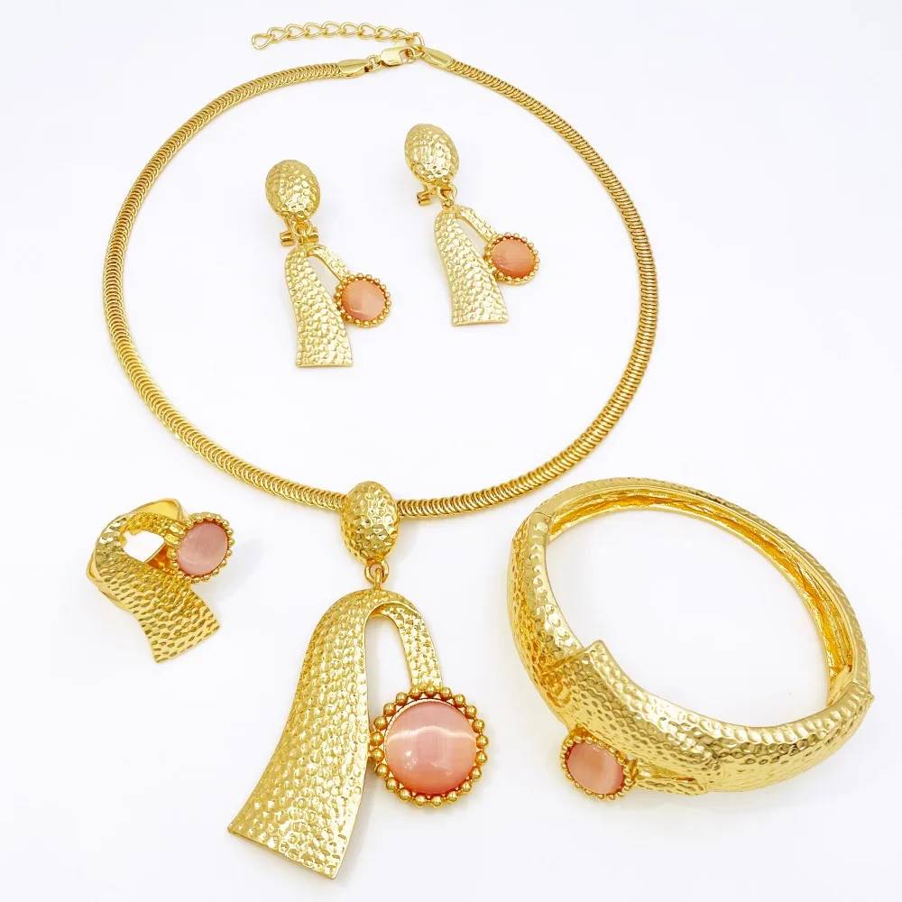 Available Pendant Gold Jewelry Sets Favors Two Color Bead Necklace Jewelry Set High-end Woman Birthday Gifts